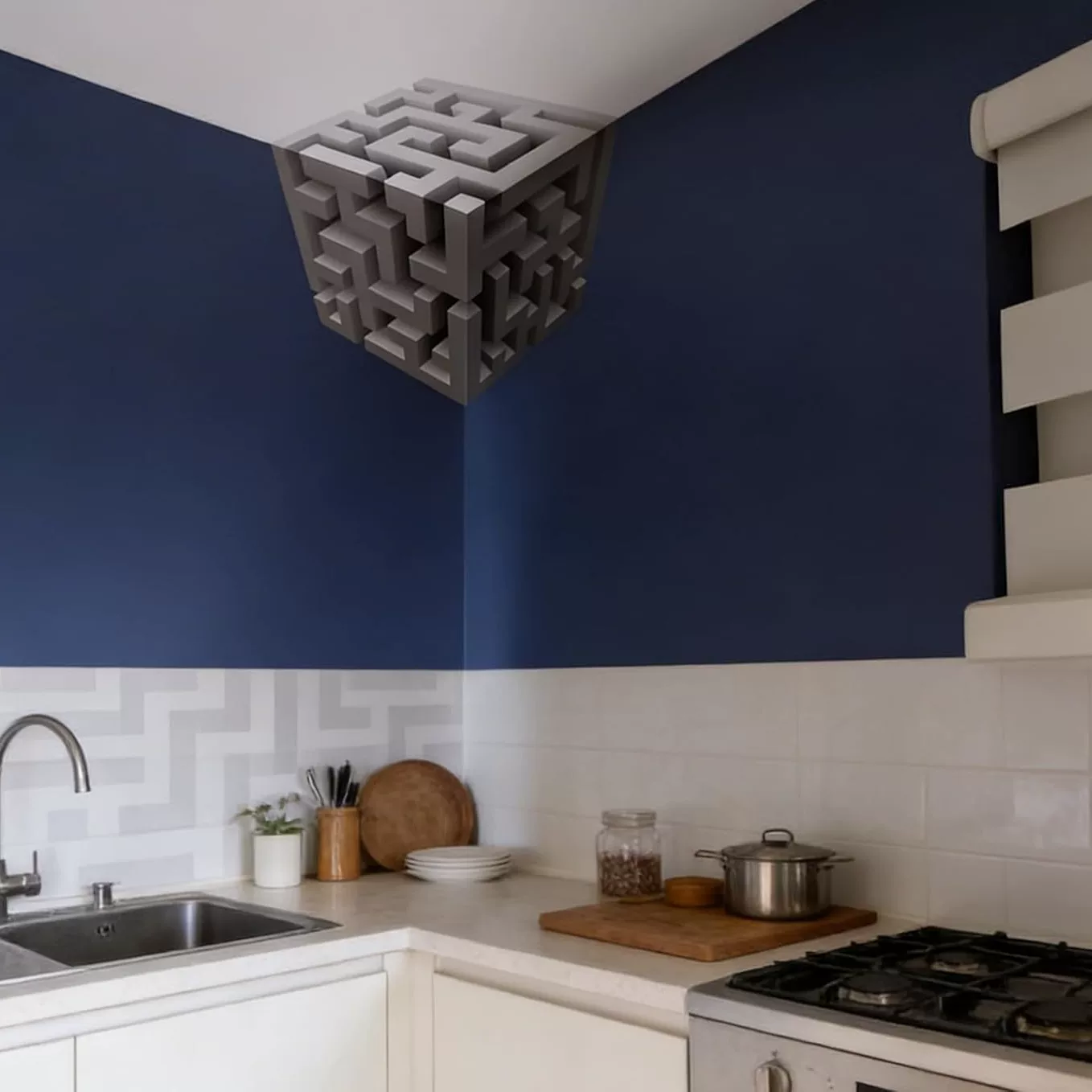 3D Wall Art Optical Illusion Corner Wall Decal